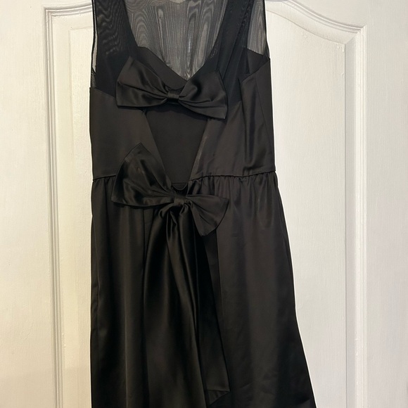 "Erin by Erin Fetherston" Black Silk Bow Backed Dress_Size 8 - Picture 12 of 15